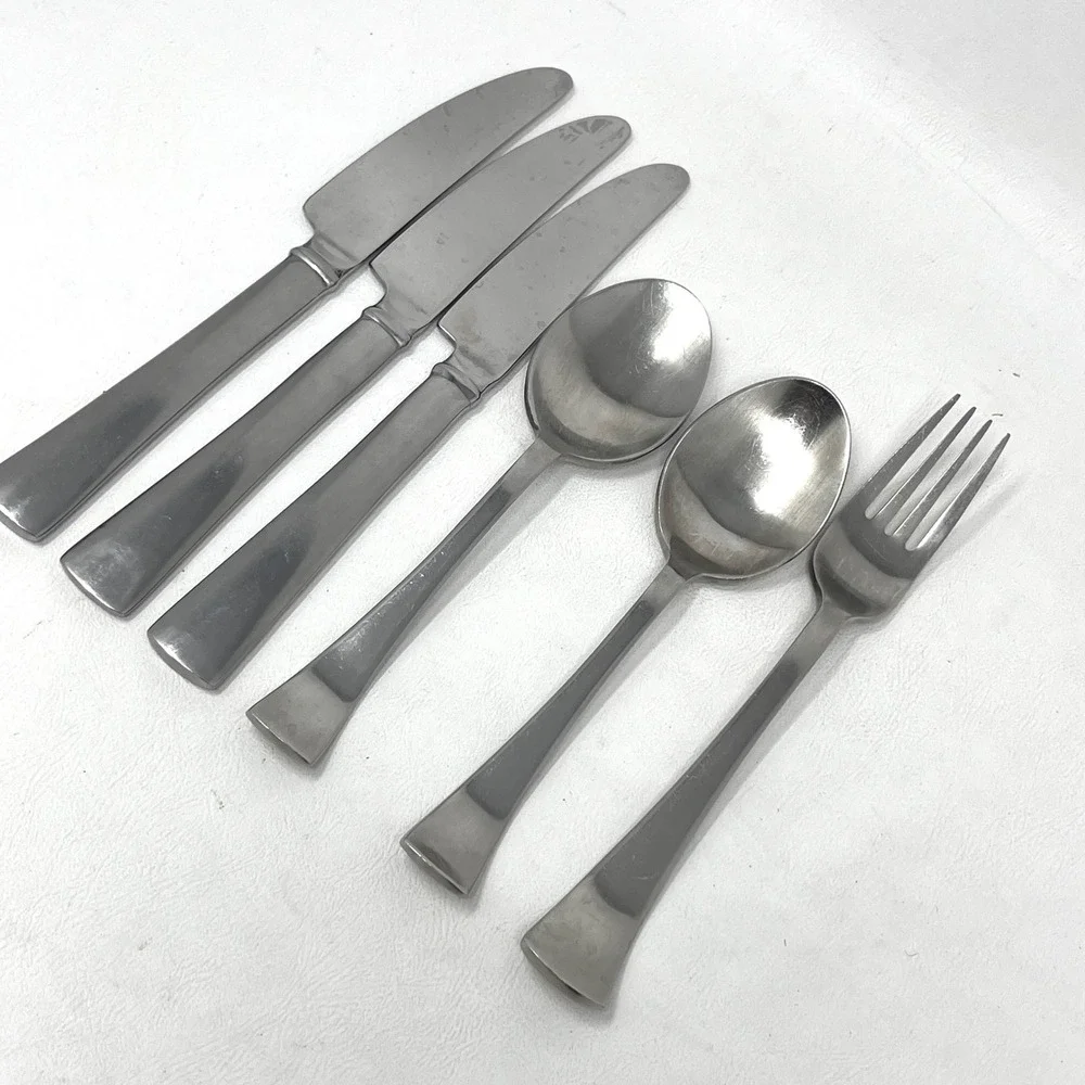 Dansk Café Blanc Stainless Knife Fork Spoon 6 Pc Set Dinner Soup Replacement